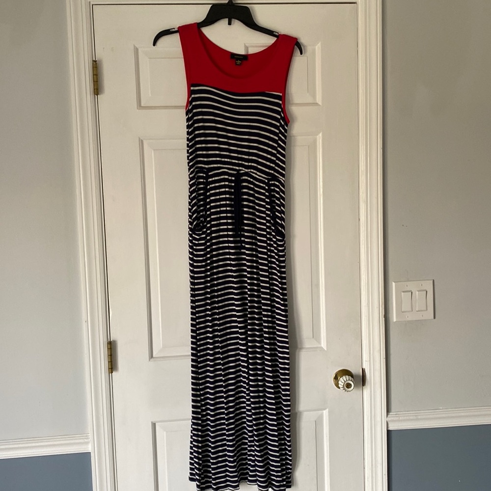 Comfy red white and blue maxi dress
